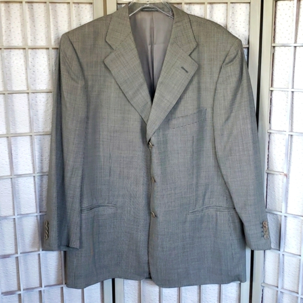 Ermenegildo Zegna gray and black suit jacket 56R